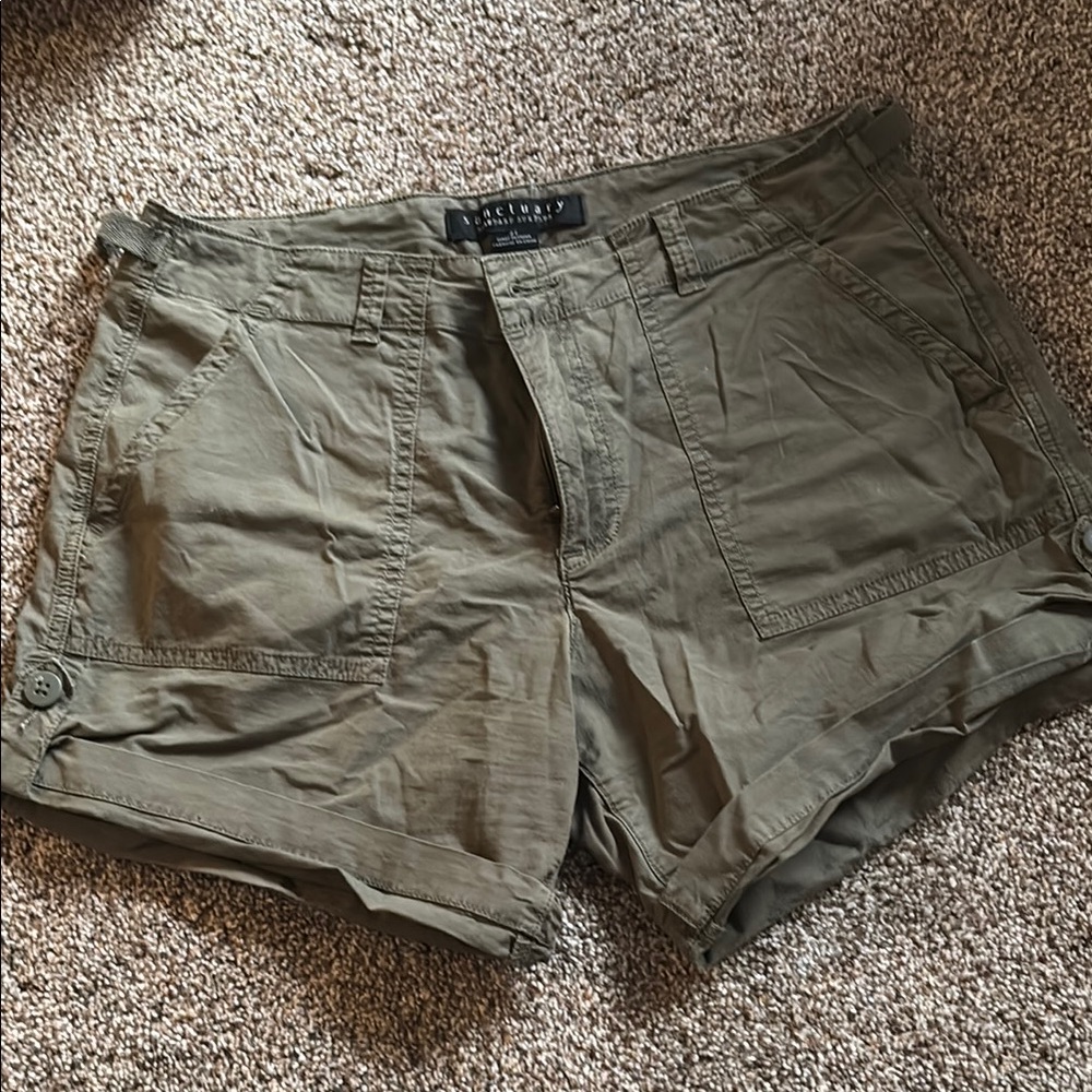 Olive Green Casual Shorts